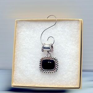 Vintage Black Onyx & 925 Silver Pendant